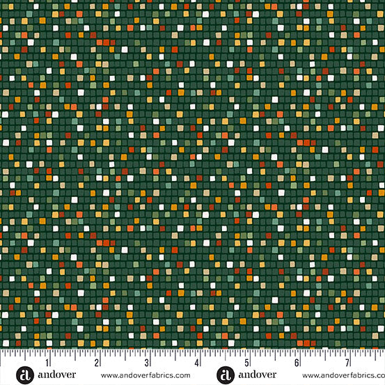 Golden by Makower UK Mosaic Green