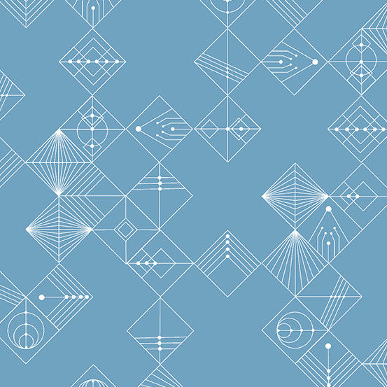 Century Prints - Deco by Giucy Giuce Tiles Chambray Blue