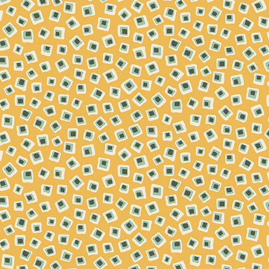 Poppies by Andover Fabrics Square in Square Yellow