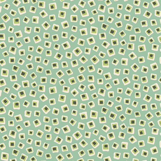 Poppies by Andover Fabrics Square in Square Teal