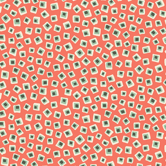 Poppies by Andover Fabrics Square in Square Orange