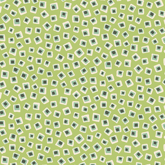 Poppies by Andover Fabrics Square in Square Green