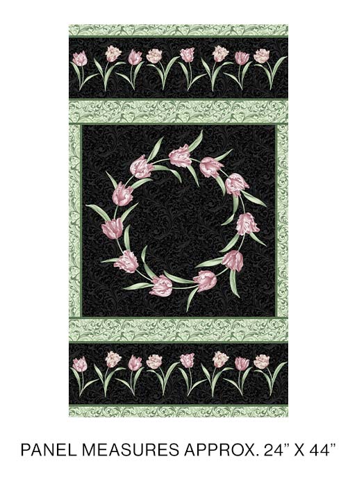 Etched Tulips Panel Black (Evelyn's Etched Tulips)