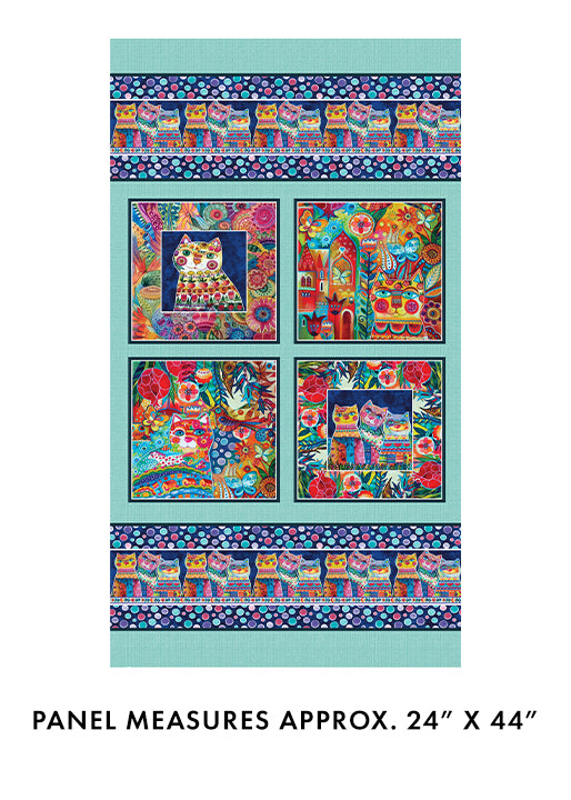Sunshine Cats Panel Turq/Multi (Sunshine Cats)