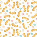 Seahorses and Seashells White (Santa's Vacation)
