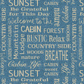 Burlap Cabin Words Marine Blue (Burlap Woods)