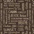 Burlap Cabin Words Espresso (Burlap Woods)