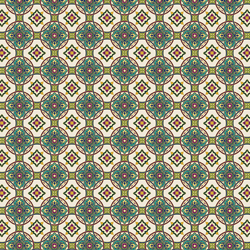 Tile Medallion Cream/Multi (Shangri-La)