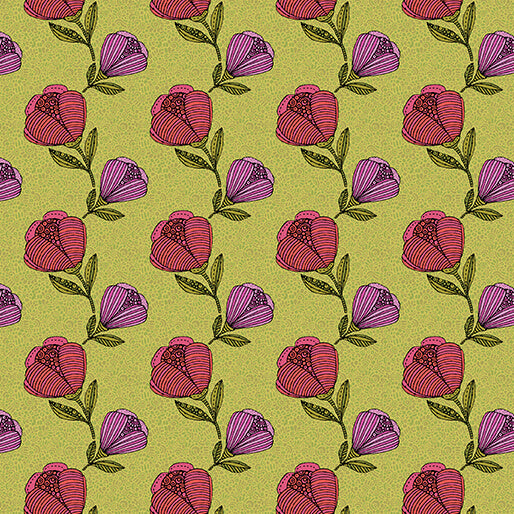 Pebble Floral Lime (Alluring Peacock)