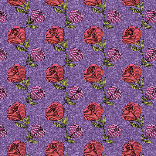 Pebble Floral Purple (Alluring Peacock)