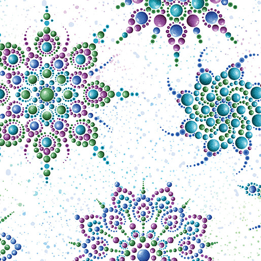 Beaded Medallion White/Multi (Dragonfly Wonder)