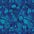 Mod Outline Mushroom Navy (Modern Mushrooms)