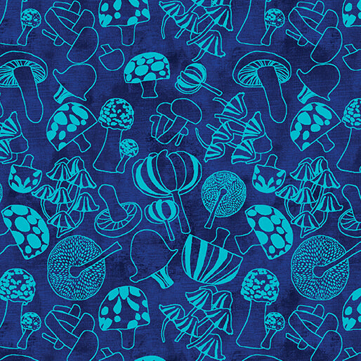 Mod Outline Mushroom Navy (Modern Mushrooms)