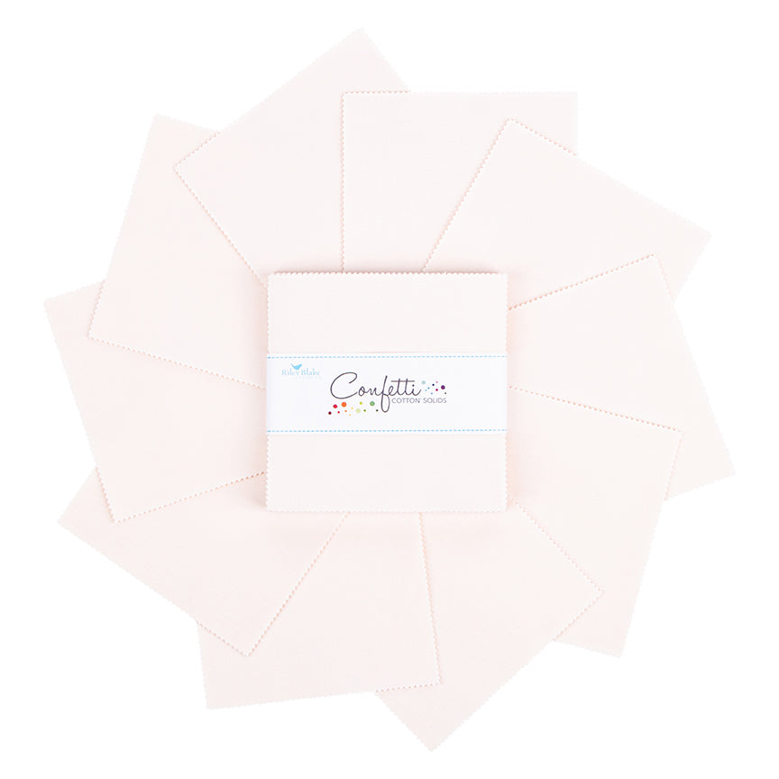 Confetti Cotton Champagne Pink 5 Inch Stacker, 42 Pcs.