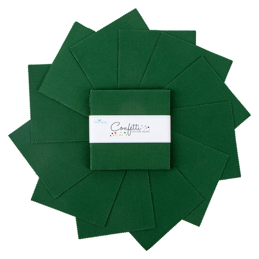PRE-ORDER: Confetti Cotton Christmas Green 5 Inch Stacker, 42 Pcs.