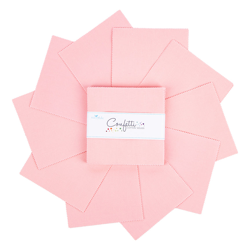 Confetti Cotton Pretty in Pink 5 Inch Stacker, 42 Pcs.
