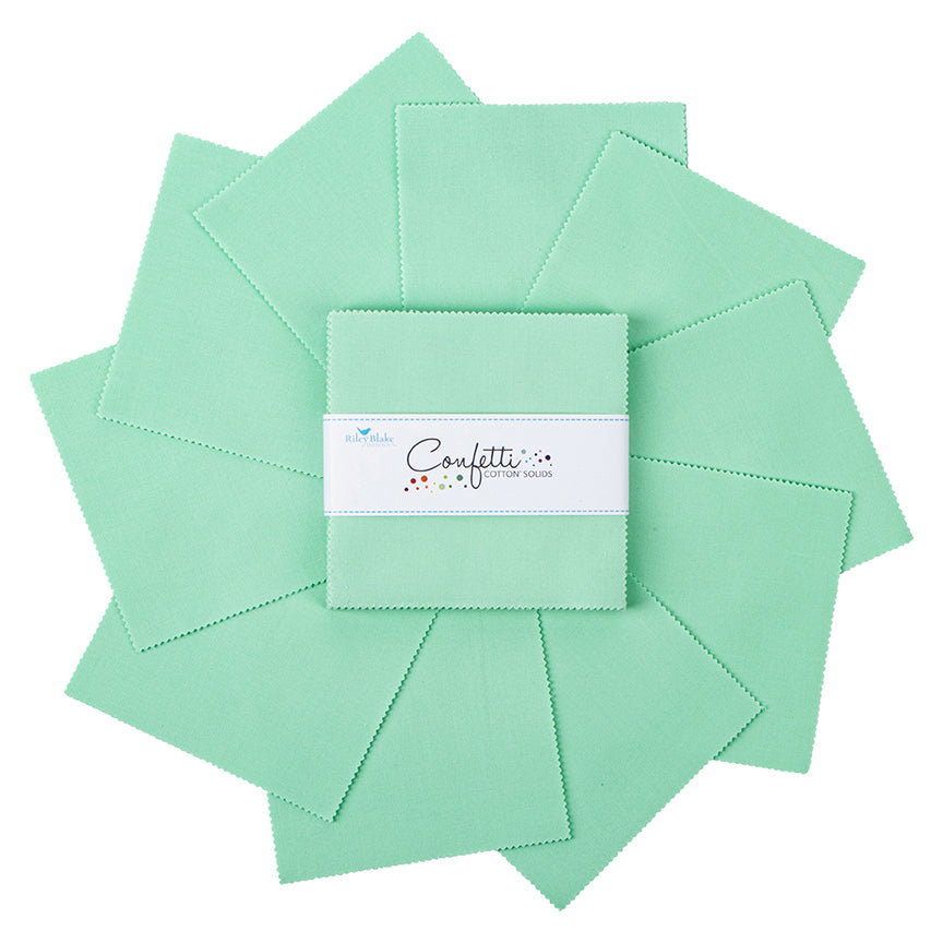 Confetti Cotton Sweet Mint 5 Inch Stacker, 42 Pcs.