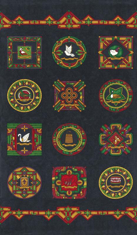 Twelve Days Panel Onyx - 6955