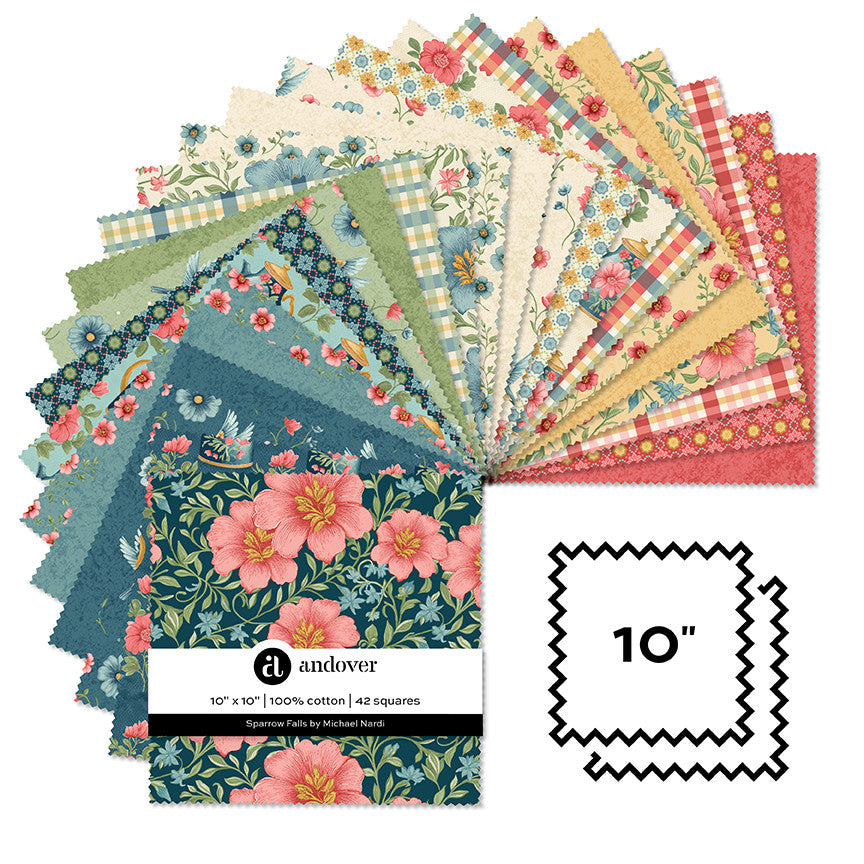 Sparrow Falls by Michael Nardi 10 Inch Square Pack - 42 Cuts
