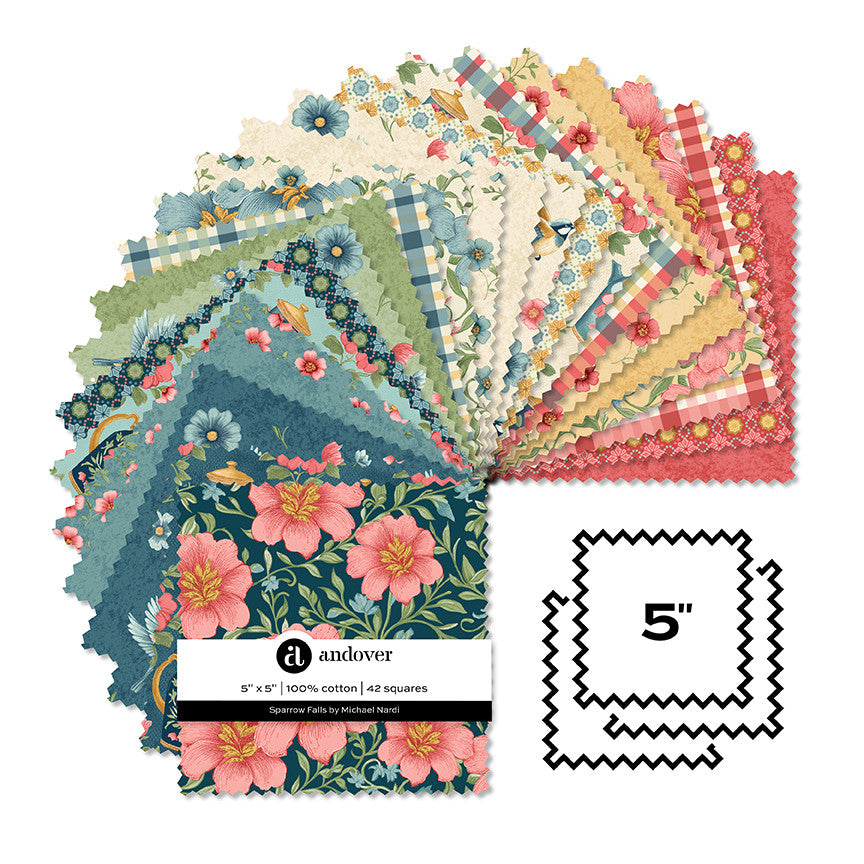 Sparrow Falls by Michael Nardi 5 Inch Square Pack - 42 Cuts