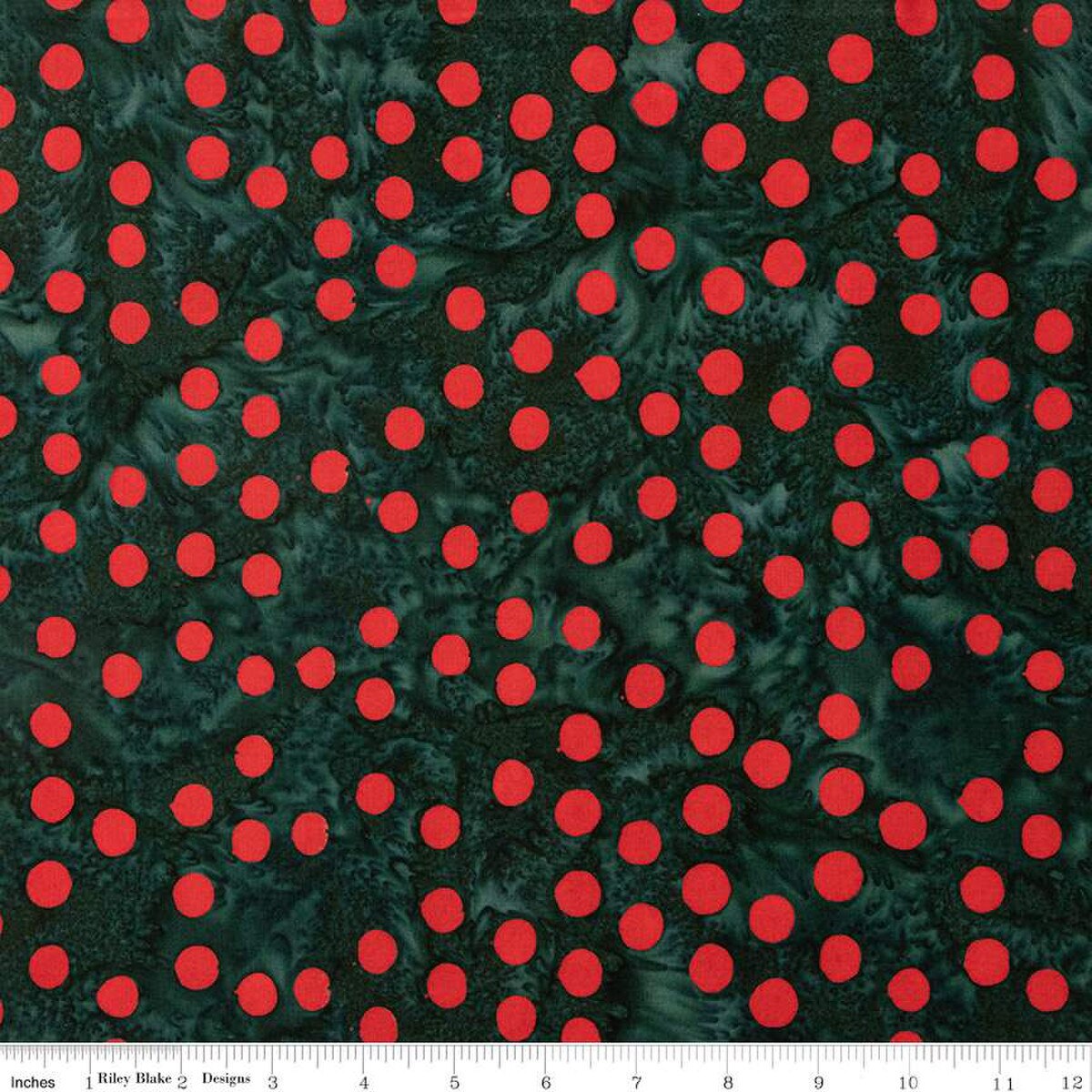Batiks Elementals Polka Pop Forest Green