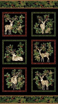 Black/Multi Winter In The Pines Panel Christmas BEN081426