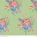 Dear Sweethearts Floral Pindot Green