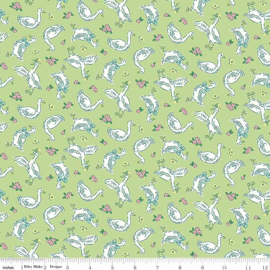 PRE-ORDER: Traditional 30's Geese Green