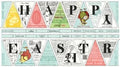 Egg Hunt 23 1/2in x 43 1/2in Happy Easter Bunting Panel