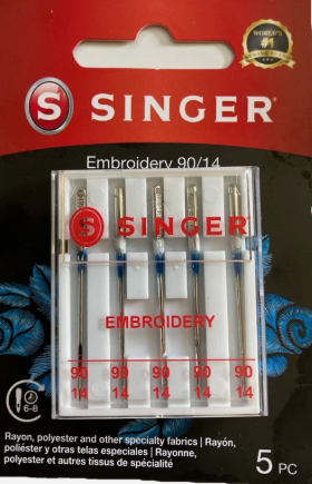 Singer Embroidery Needles 90/14