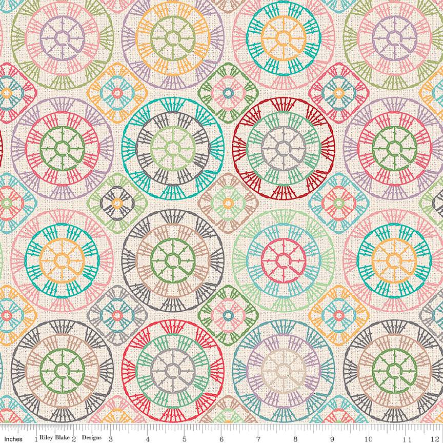 Wide Back Chunky Thread Crochet Circles Multi