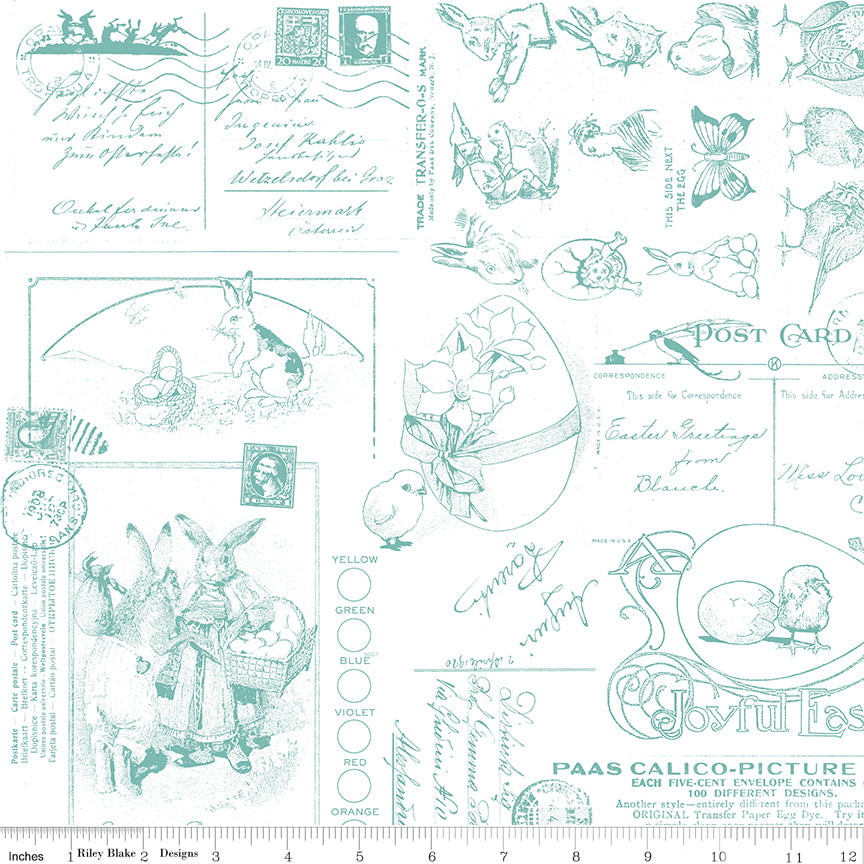 Egg Hunt 107/108" Wide Back Easter Post Aqua