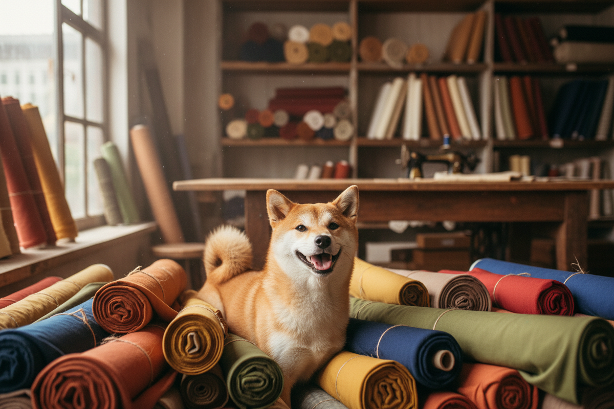 Warm Rustic Shiba Inu Fabric Shop